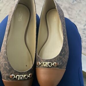 Michael Kors Signature Brown and Tan Flats
